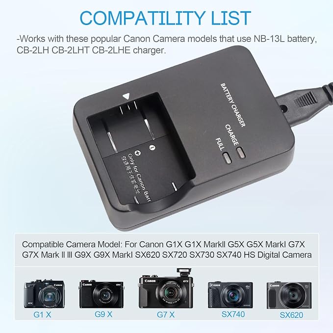 NB-13L CB-2LH Battery Charger Compatible - Image 4