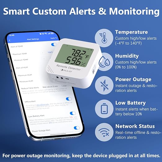 Remote WiFi Temperature & Humidity Sensor, No Subscription 24/7 Remote Temp - Image 7