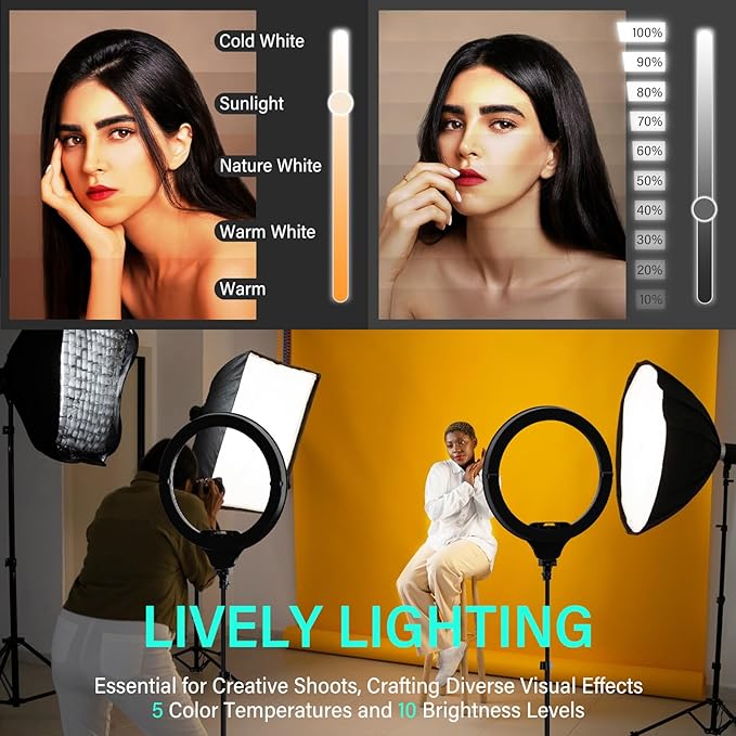 UBeesize 14'' LED Foldable Ring Light - Image 3