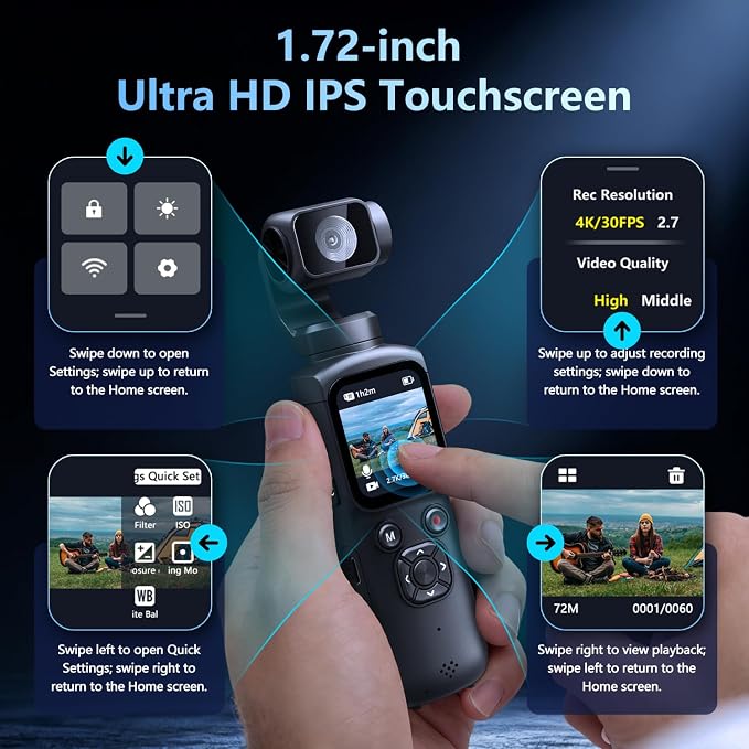 4K Vlogging Camera with 330° Rotating Lens & Face Tracking, Portable Pocket - Image 4
