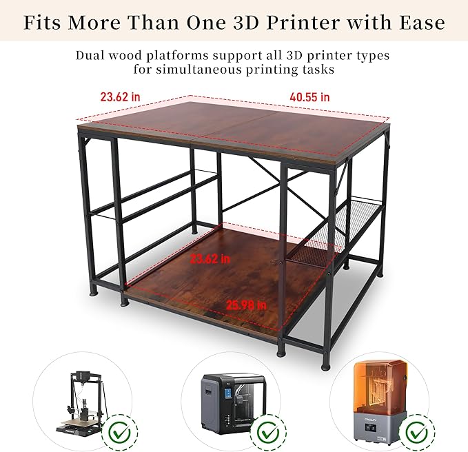 Upgraded 3D Printer Stand, Large 3D Printer Filament Storage Rack - Image 5