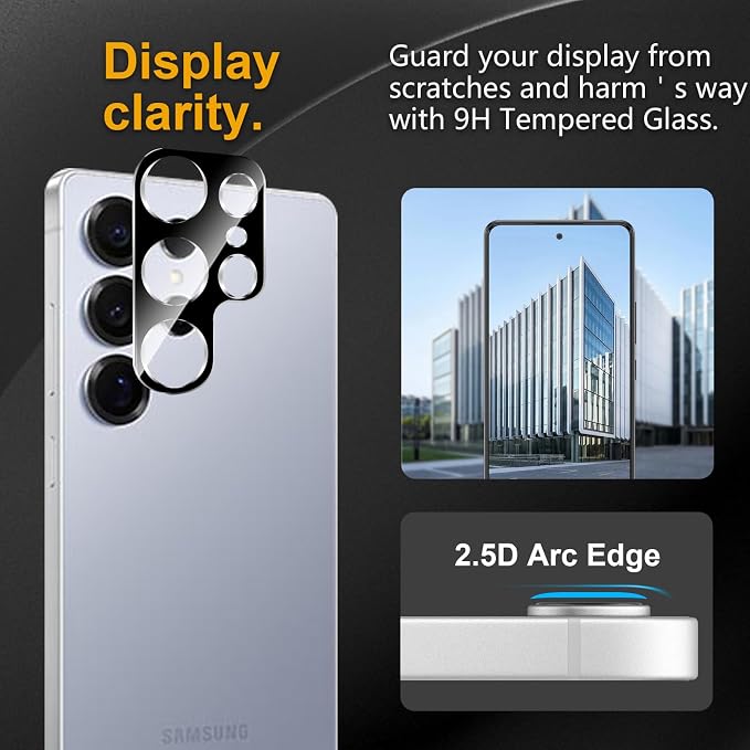 3 Pack Camera Lens Protector for Samsung Galaxy S25 Ultra, Tempered Glass - Image 2