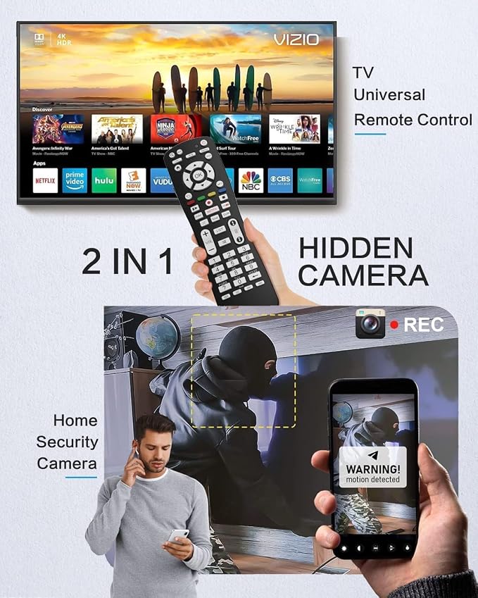 2 in 1 Use WiFi HD 1080P Hidden Camera TV Remote Spy Camera - Image 2