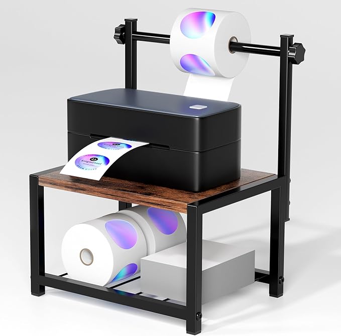 Label Holder for Rolls and Fan-Fold Labels, Sturdy Thermal Sticker Holder for by EnigmaSoul