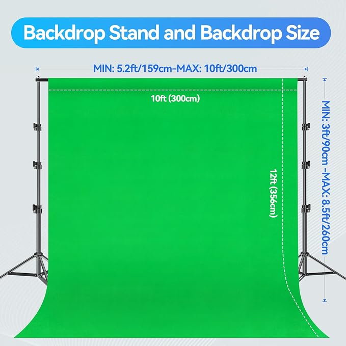 EMART 8.5X10 FT Green Screen Backdrop Kit, Photography Umbrella - Image 2