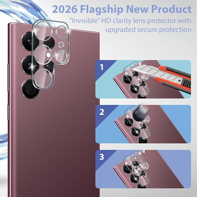 for Samsung Galaxy S22 Ultra Screen Protector, 3 Pack Tempered Glass - Image 5
