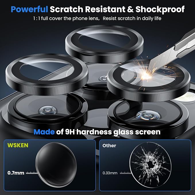 WSKEN for iPhone 16 Pro/iPhone 16 Pro Max Camera Lens Protector - Image 3