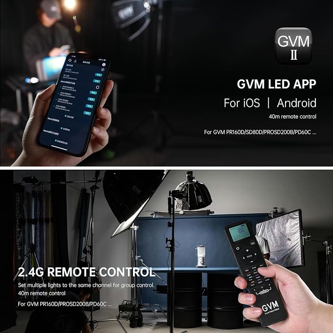 GVM 160W LED Video Light with Bluetooth Control, 5600K Photography Light - Image 5