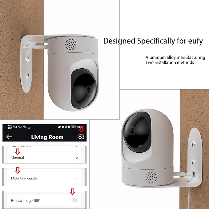 Metal Wall Mount for Eufy Security Indoor Cam E220 and Eufy P24 ，Provide Better - Image 2