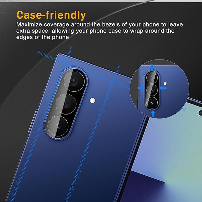 3 Pack Camera Lens Protector for Samsung Galaxy Z Fold 7, Tempered Glass - Image 3