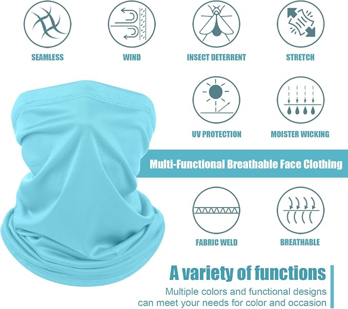 Geyoga 6 Pieces Summer UV Protection Cooling Neck Gaiter Face Clothing Neck - Image 2