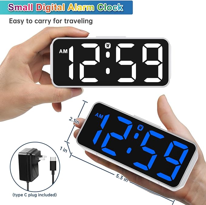 Peakeep Tiny Small Digital Alarm Clock Plug in - Image 3