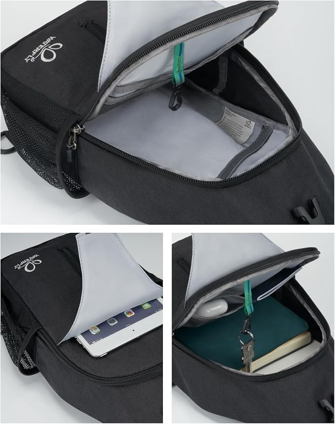 WATERFLY RFID Crossbody Sling Backpack Sling Bag Travel Hiking Chest Bag Daypack - Image 4