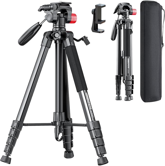 CAMBOFOTO 74"-Camera-Tripod, Porfessional Aluminum Heavy Duty Tripod Stand by CAMBOFOTO