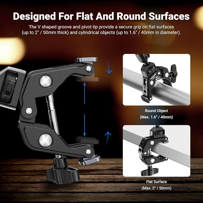 NEEWER 22" Magic Arm w Desk C Clamp, Overhead Camera Mount - Image 3