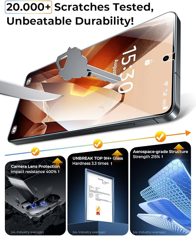MRGLAS 2+2 Packs for Samsung Galaxy S26 Ultra Screen Protector 6.9'' - Image 6