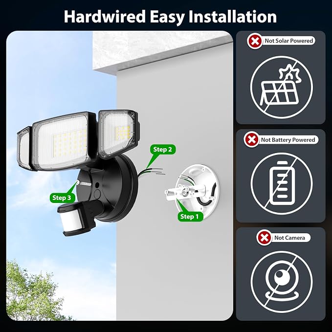 iMaihom 65W 6500LM LED Security Lights Motion Sensor Light Outdoor, 6500K - Image 2