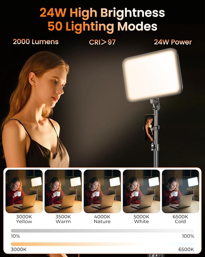 Torjim 11 Inch Video Light Kit for Creators-24W High Brightness Studio Lights - Image 3