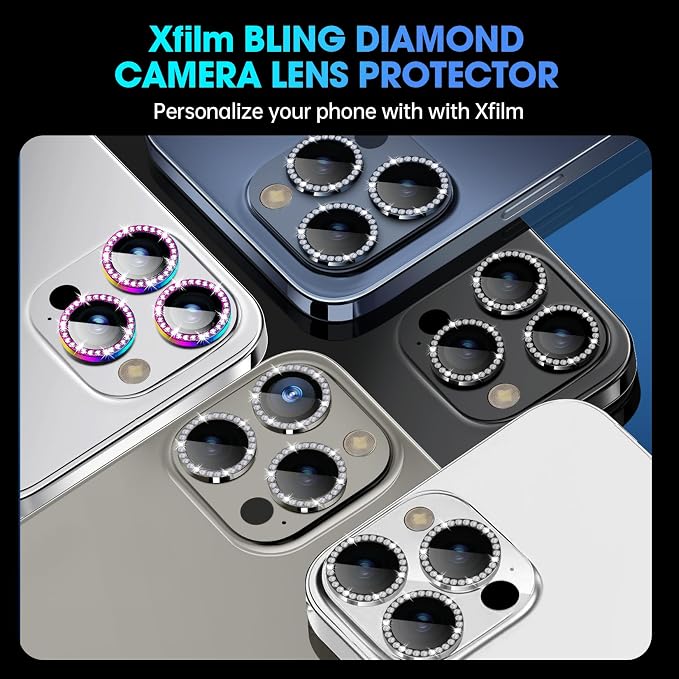 for iPhone 15 Pro/iPhone 15 Pro Max Camera Lens Protector Bling Individual - Image 5
