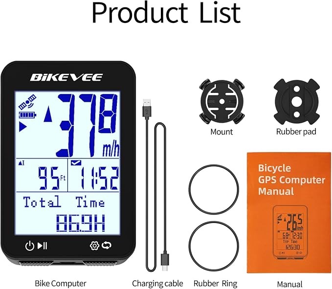 GPS Bike Computer Wireless Bicycle Speedometer Odometer 9 Languages Auto - Image 9