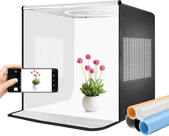 Pro 20"x20" Photo Studio Light Box 3-Side Light Panel/3-Temp/Dimmable by DEPTHLAN