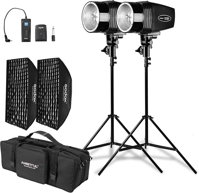 Godox 2X K-180A Strobe Light Kit, 180Ws Studio Strobe Light Kit by GODOX