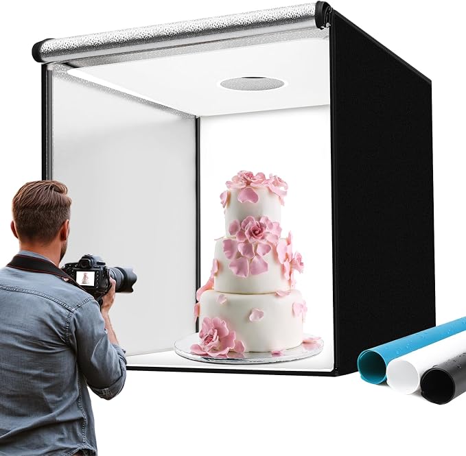 48"x48"x40" Large Photo Studio Light Box Photography, 4 Light LED Panels by Hongbang