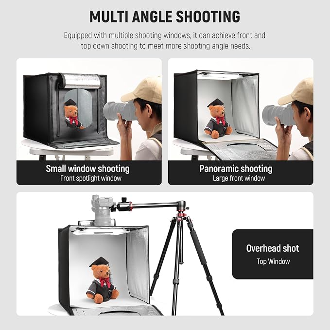 NEEWER 40CM Upgraded Photo Studio Light Box, 4 Backdrops, 5600K 144 LEDs - Image 5