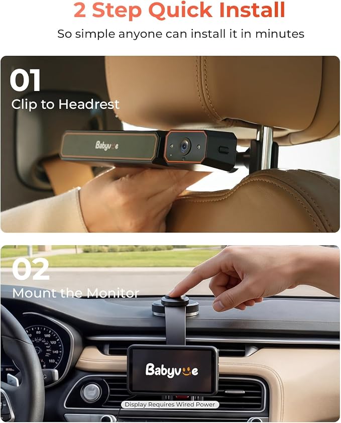 Wireless Baby Car Camera, Babyvue BV6 1080P HD Baby Car Monitor - Image 7