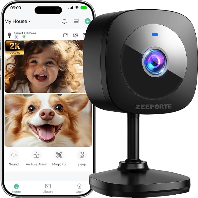 ZEEPORTE 2K Indoor Cameras for Home Security by ZEEPORTE+SECURITY