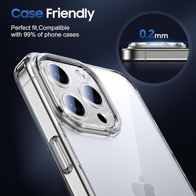 UniqueMe for 3 Pack iPhone 15 Pro/iPhone 15 Pro Max Camera Lens Protector - Image 6