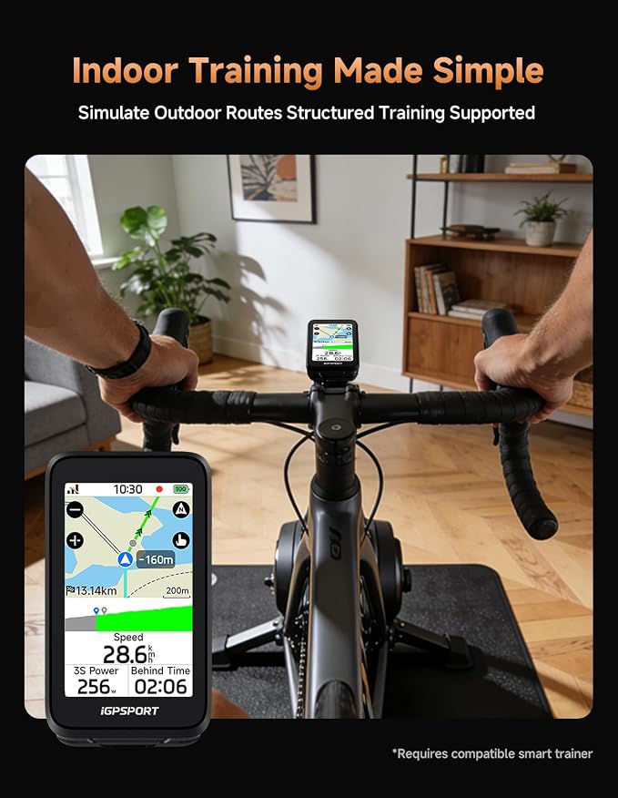 iGPSPORT BiNavi Air Bike Computer, 3.0'' Touchscreen MAP Voice Navigate Reroute - Image 8