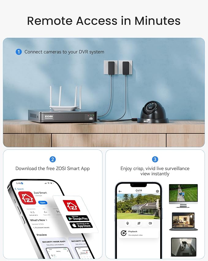 ZOSI 5MP Lite 8 Channel H.265+ Home Security Camera System, 8CH 5MP - Image 8