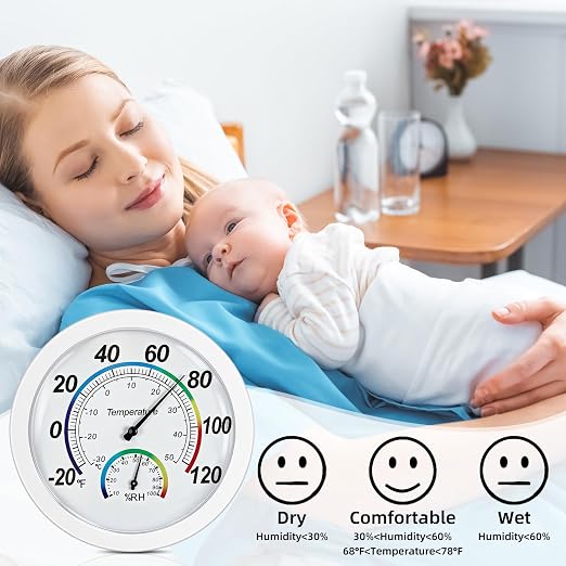 Weewooday 3 Pcs Indoor Outdoor Thermometer 2 in 1 Mini Home Temperature - Image 5