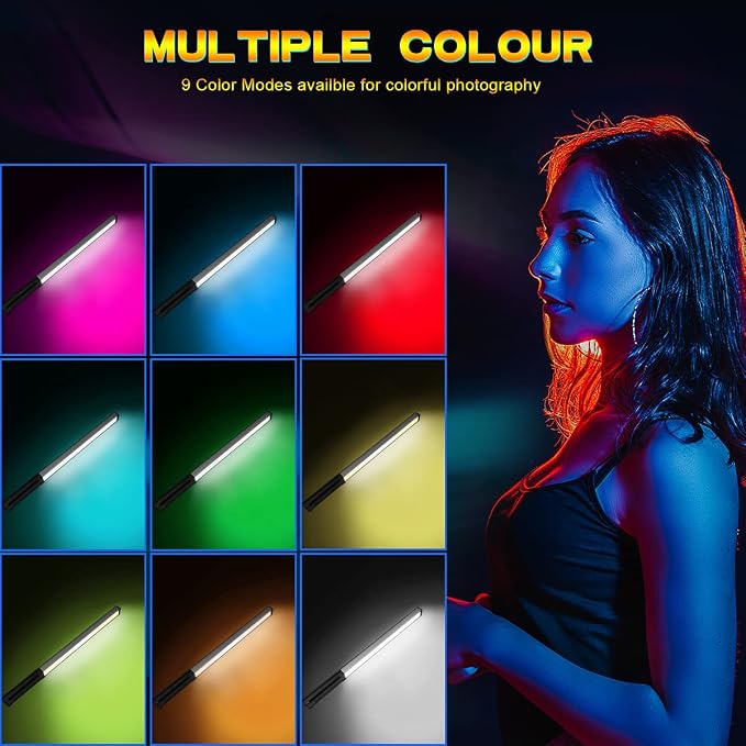 2 Pack RGB LED Video Light Wand Stick - Image 3