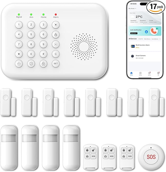 Alarm System for Home Security, WiFi+GSM/4G Compatible by PGST