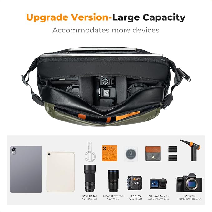 K&F CONCEPT Camera Sling Bag Crossbody Bag Waterproof Camera Shoulder Backpack - Image 2