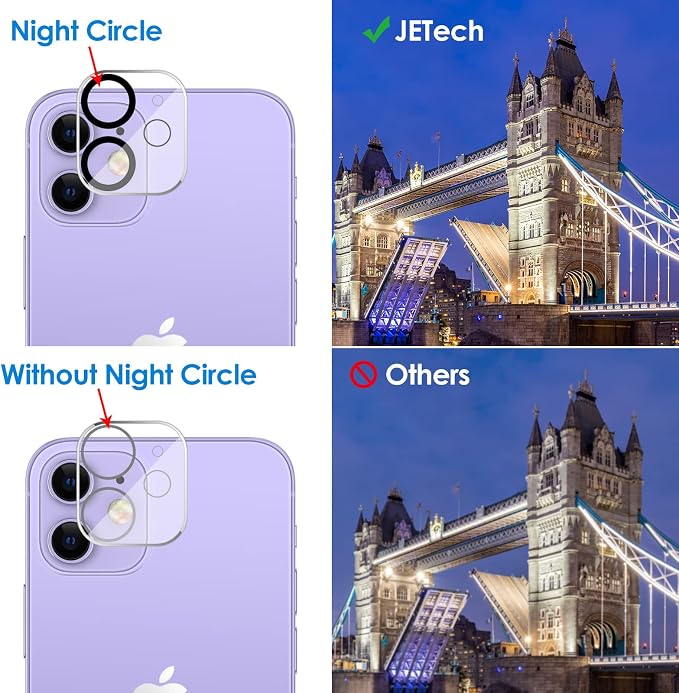 JETech Camera Lens Protector for iPhone 11 6.1-Inch and iPhone 12 mini 5.4-Inch - Image 6