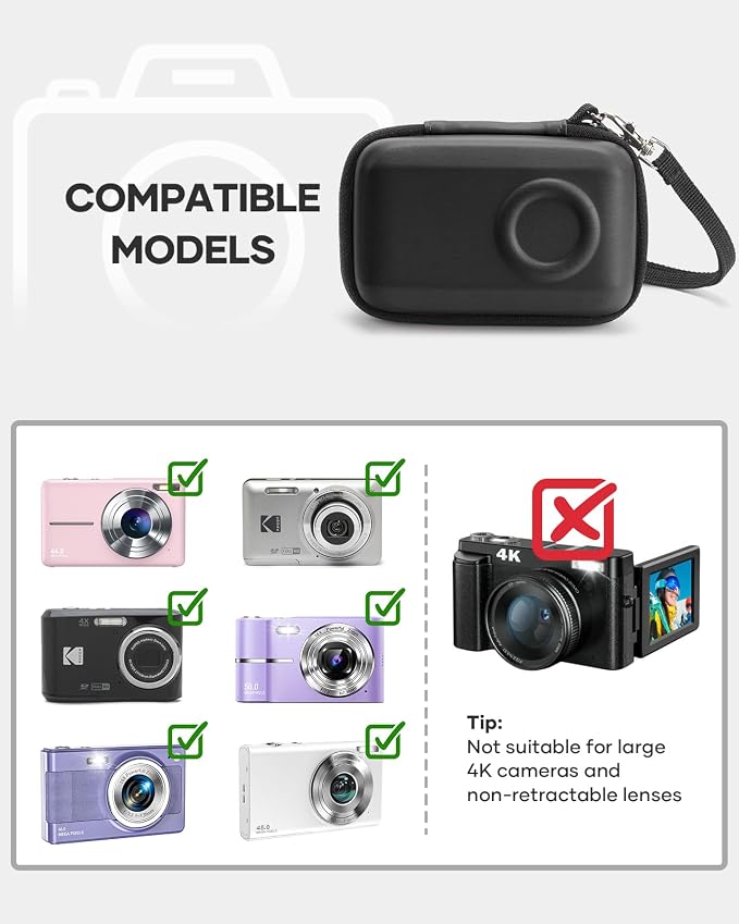SQERO Digital Camera Case for KODAK PIXPRO FZ45 FZ55 & CAMKORY 1080P - Image 2