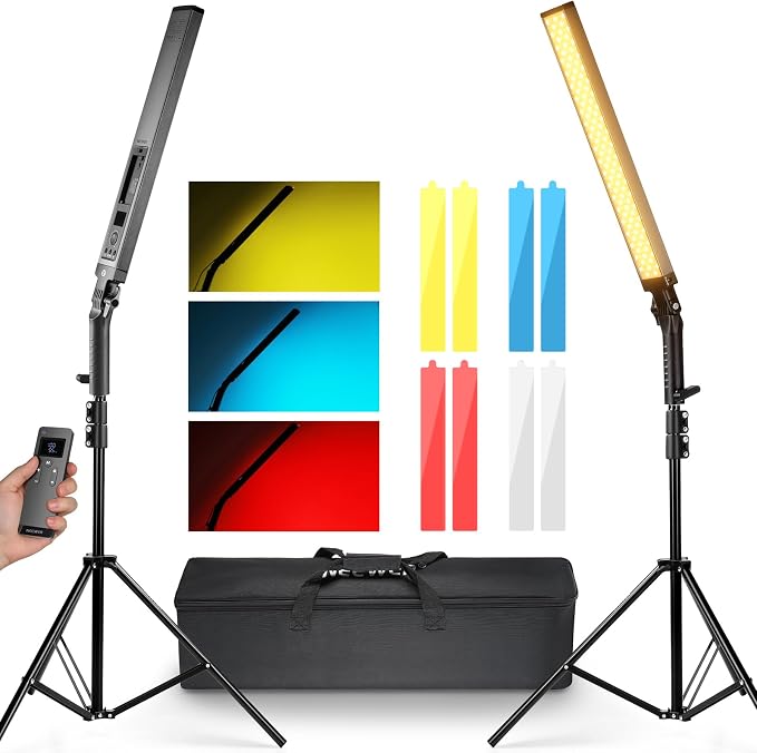 NEEWER Upgraded LED Video Light Stick & 2.4G Remote Kit, 2 Pack Handheld by Neewer