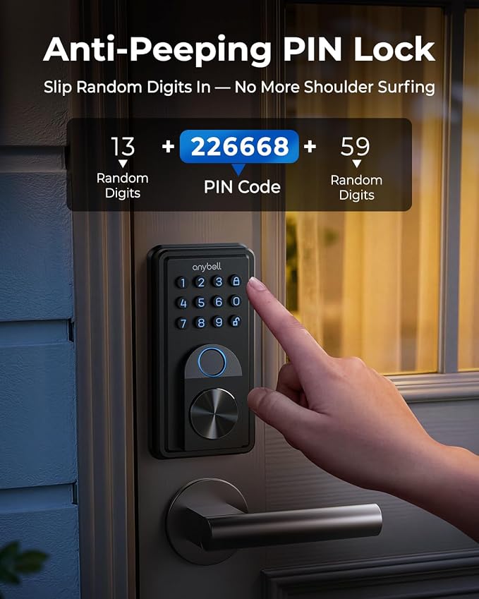 Smart Door Lock, ANYBELL Keyless Entry Door Lock Fingerprint - Image 5