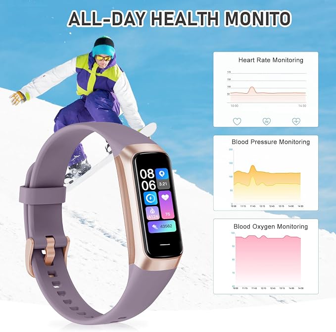 Fitness Tracker with 24/7Heart Rate, Blood Pressure, Sleep Tracking, Activity - Image 2