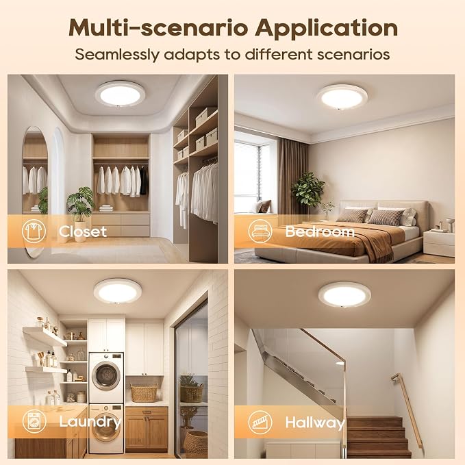 2 Pack Rechargeable Motion Sensor Ceiling Light, 8000mAh Battery Operated - Image 8