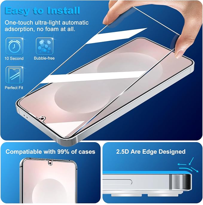 firtstnow 3 Pack for Samsung Galaxy S25 Edge Screen Protector Tempered Glass + - Image 4
