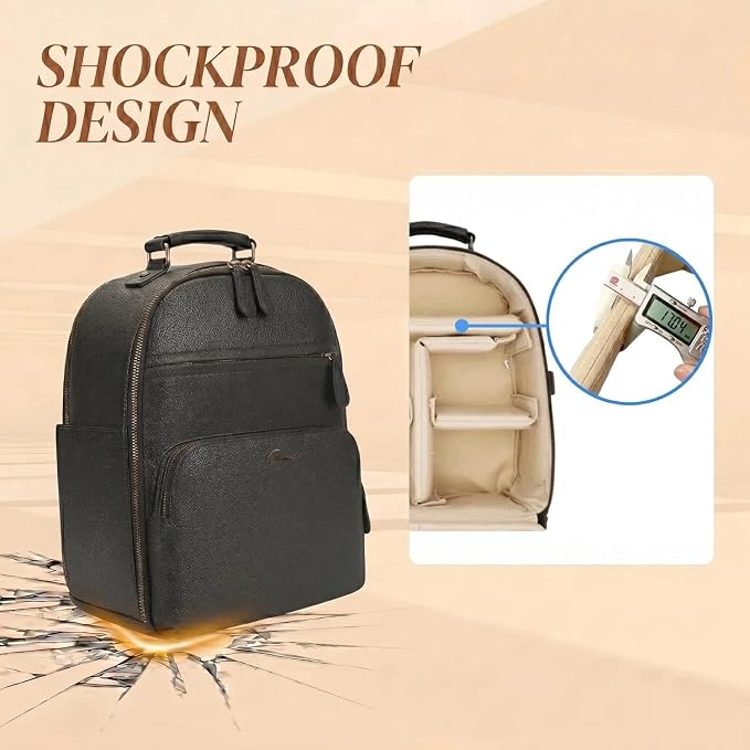 Small Camera Backpack Classic PU Leather - Image 4