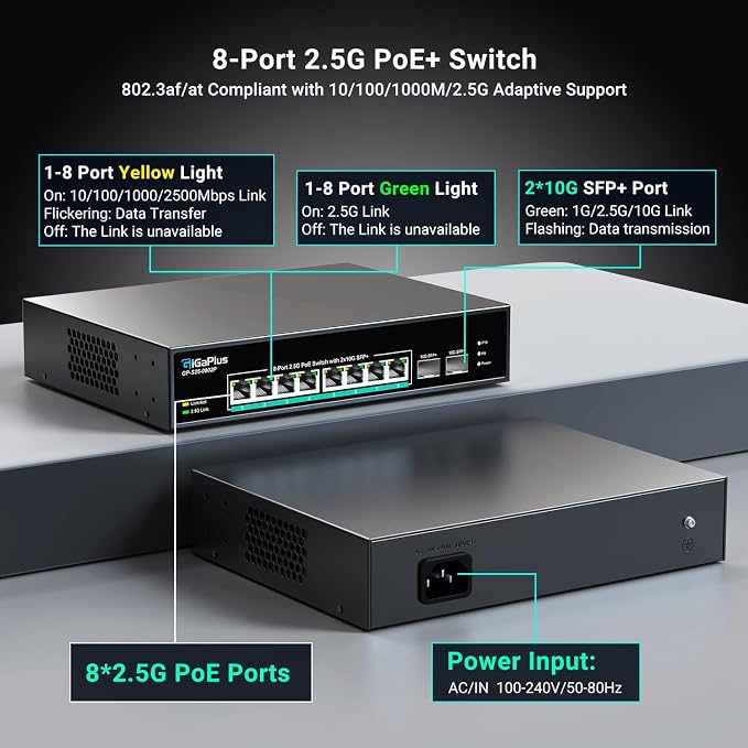 10 Port 2.5Gb Unmanaged PoE Switch - Image 2