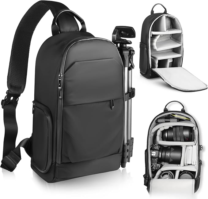 TAAOKA Camera Sling Bag, DSLR/SLR/Mirrorless Camera Backpack Shockproof by TAAOKA