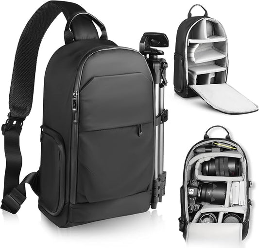 TAAOKA Camera Sling Bag, DSLR/SLR/Mirrorless Camera Backpack Shockproof by TAAOKA