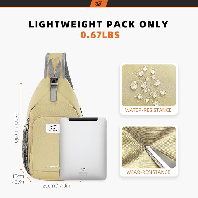 SKYSPER Sling Bag RFID Crossbody Sling Backpack Cross Body Shoulder Bag Travel - Image 5