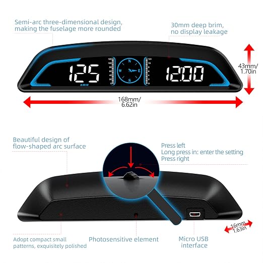 SinoTrack Digital GPS Speedometer Universal Heads Up Display - Image 5